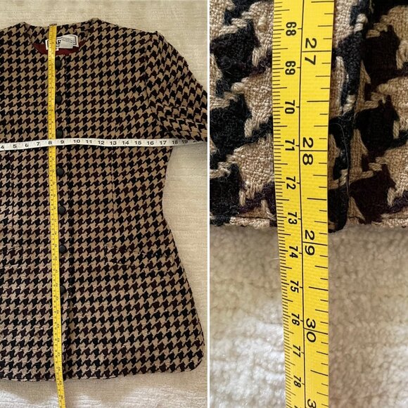 Carlisle Vintage Houndstooth Wool Blend Blazer Womens Sz 6 Jacket Professional - Picture 9 of 12